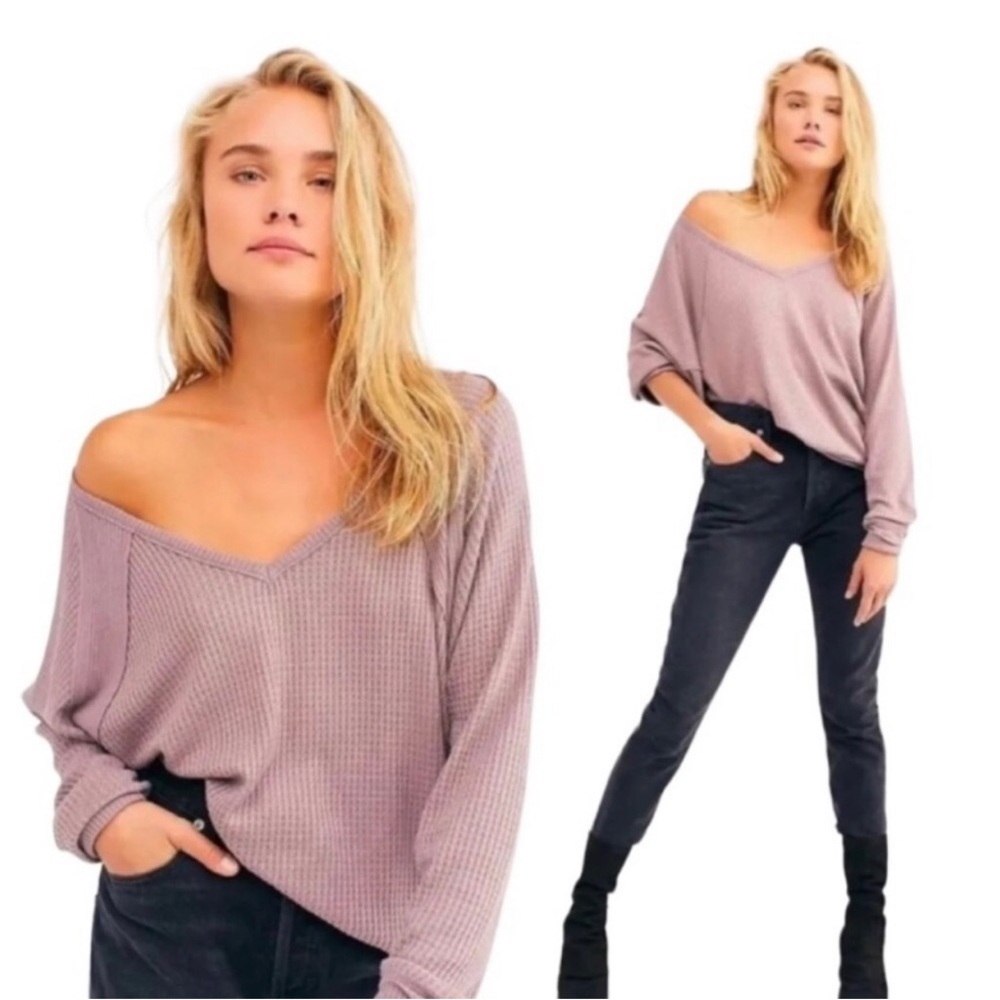We The Free Santa Clara waffle knit thermal top M